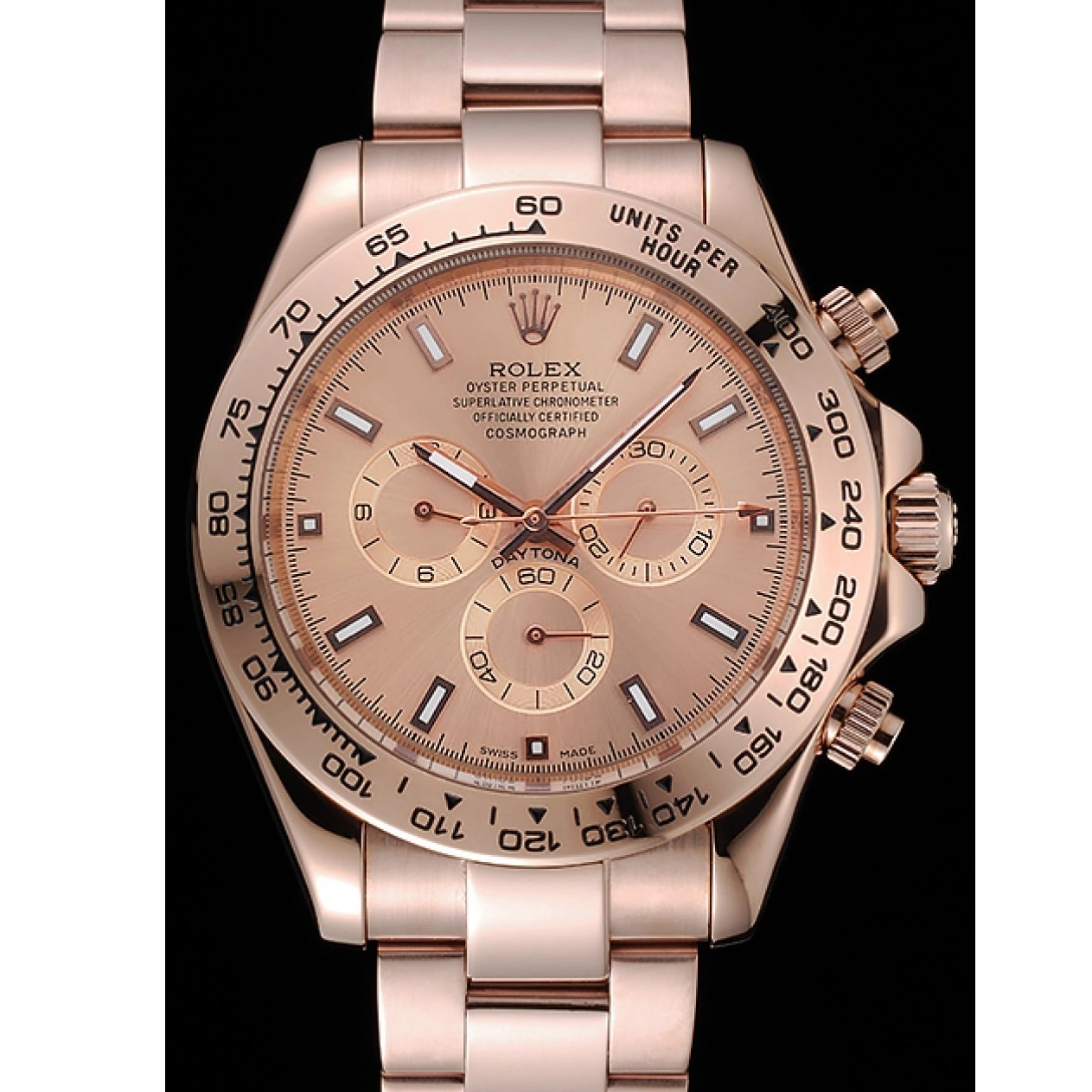 Aaa replica watch 1454247 And Rose Daytona Case Pink Gold Bracelet Cosmograph Dial Rolex 0727